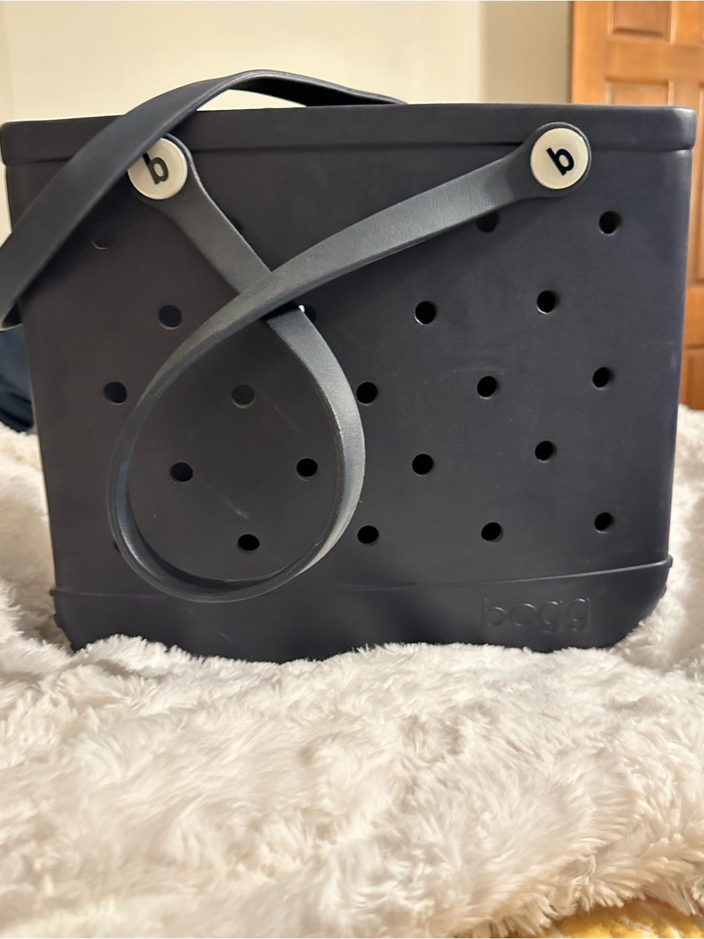 BOGG BAG Navy Perforated Rubber Messenger Tote